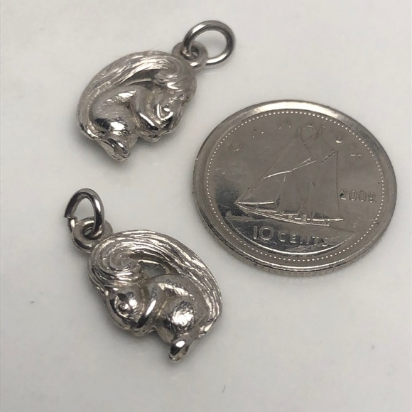 Squirrel sterling silver vintage pendant bracelet charm - Picture 3 of 4